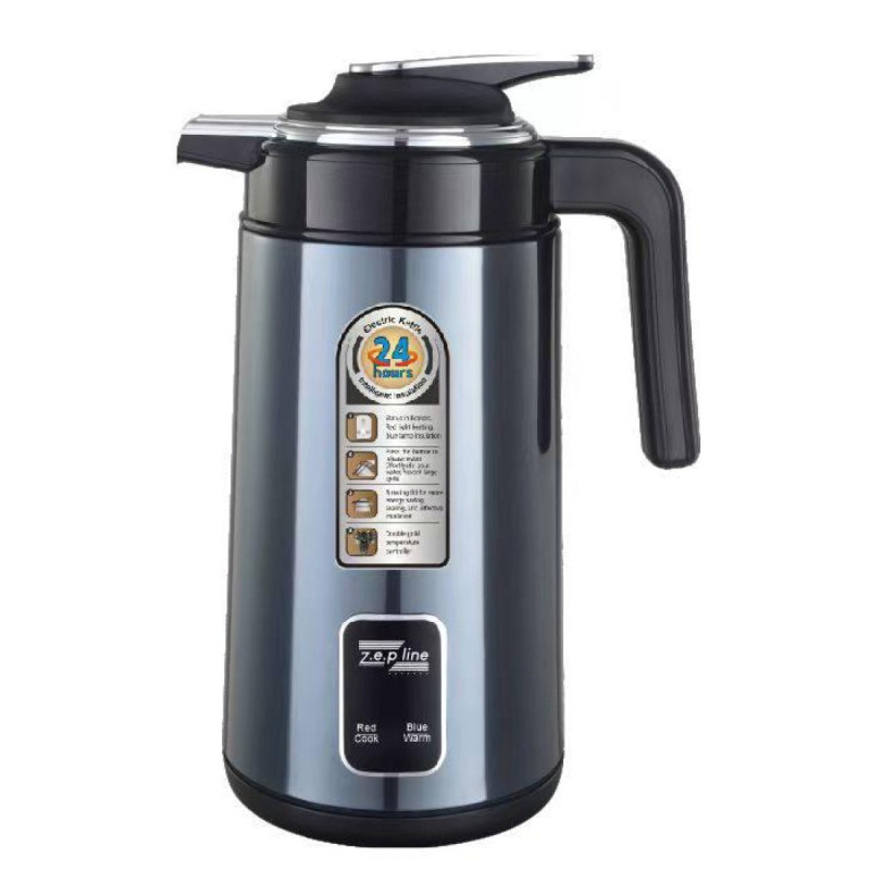 Термос електричний з індикатором температури на 1.5 літри із нержавіючої сталі 2200Вт Zepline ZP-106 Blue Термос електричний з індикатором температури на 1.5 літри із нержавіючої сталі 2200Вт Zepline ZP-106 Blue