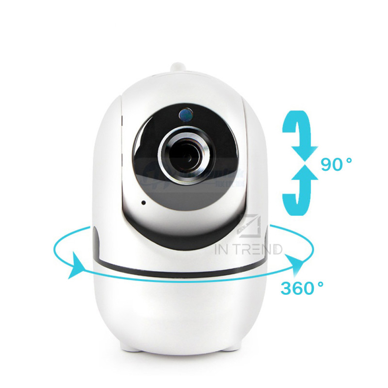 Поворотна бездротова IP камера відеоняня Wifi з мікрофоном, звуком і нічним баченням, датчиком руху QC011 White Поворотна бездротова IP камера відеоняня Wifi з мікрофоном, звуком і нічним баченням, датчиком руху QC011 White