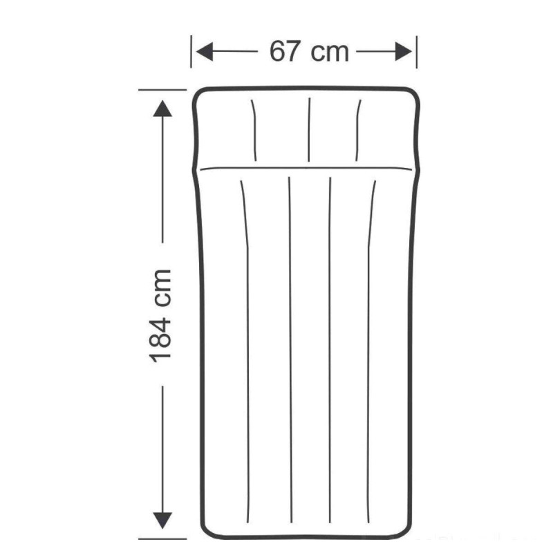 Надувний матрац одномісний для кемпінгу ПВХ до 136кг Intex 67997 184x67x17см Grey/Blue
