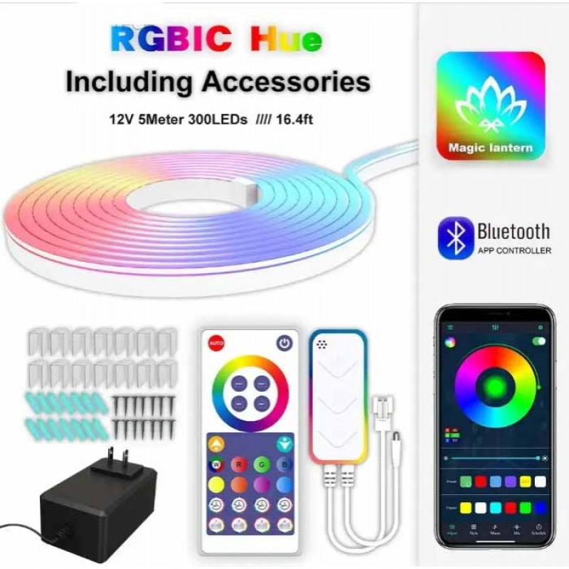 Светодиодная неоновая USB Led лента 5м, пульт, RGB, APP Bluetooth SFK-11 Multicolor SFK-11 Multicolor