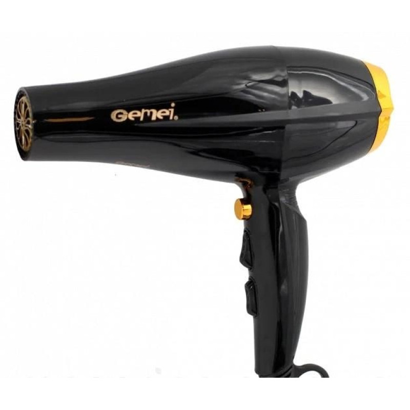 Професійний фен для волосся Gemei з насадками та подачею холодного повітря 3 режими Gemei GM-1780 3000Вт Black