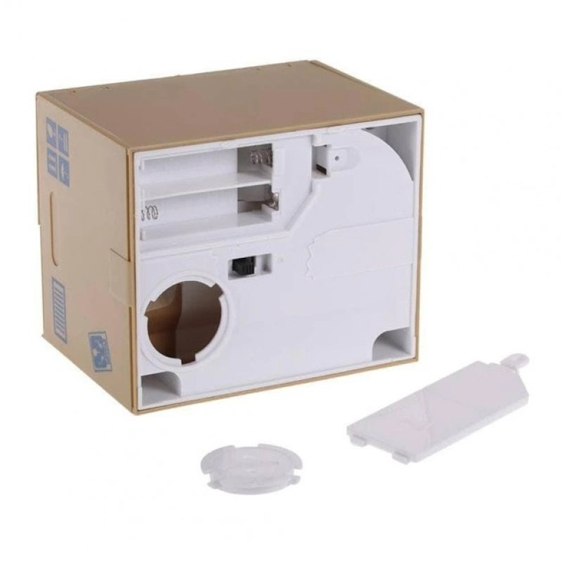 Інтерактивна дитяча скарбничка для монет Злодюжка монет Кіт у коробці забирає лапою монети Brown