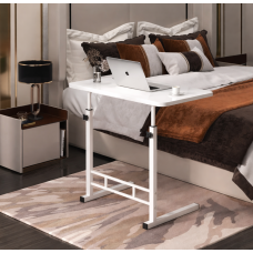 Приставний журнальний столик Modern Table приліжковий наддиванний з регульованою висотою 40х50см (MT-7822) White