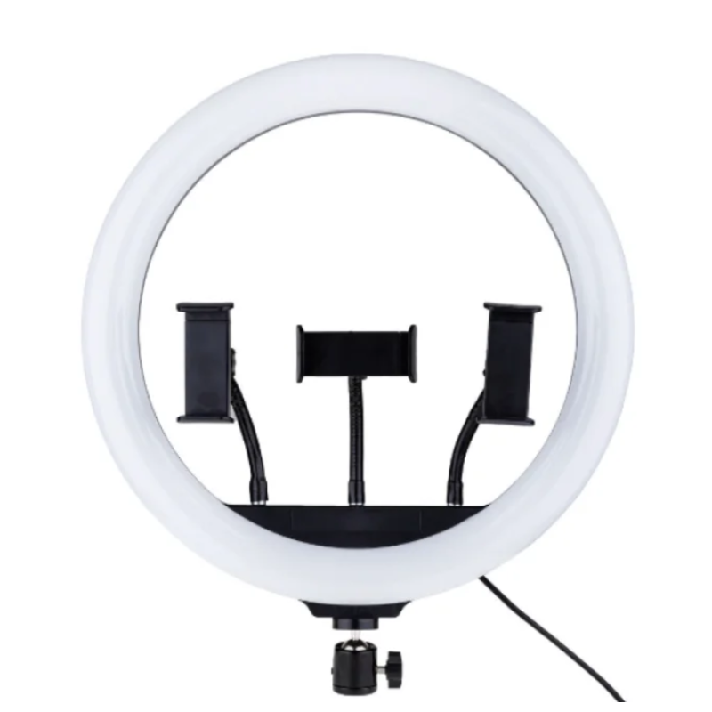 Різнокольорова кільцева RGB LED лампа 33 см + штатив 2м RGB MJ33