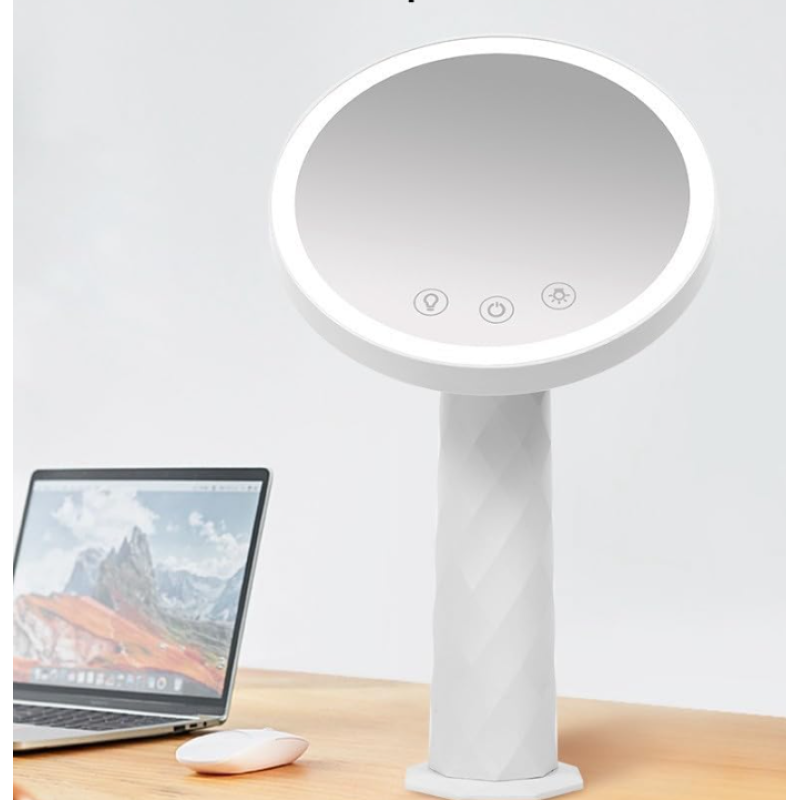 Дзеркало-нічник кругле поворотне Magic Mirror з LED підсвічуванням SM-1126 White