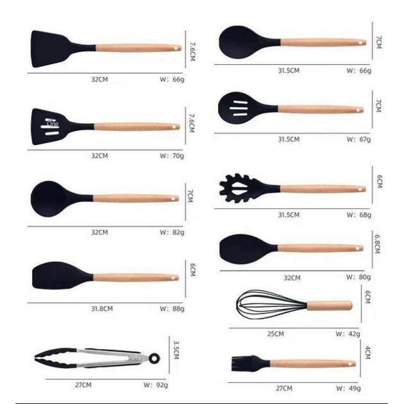 Набір кухонного приладдя Kitchen Ware з 19 предметів з ножами та дошкою KW-1902 Black