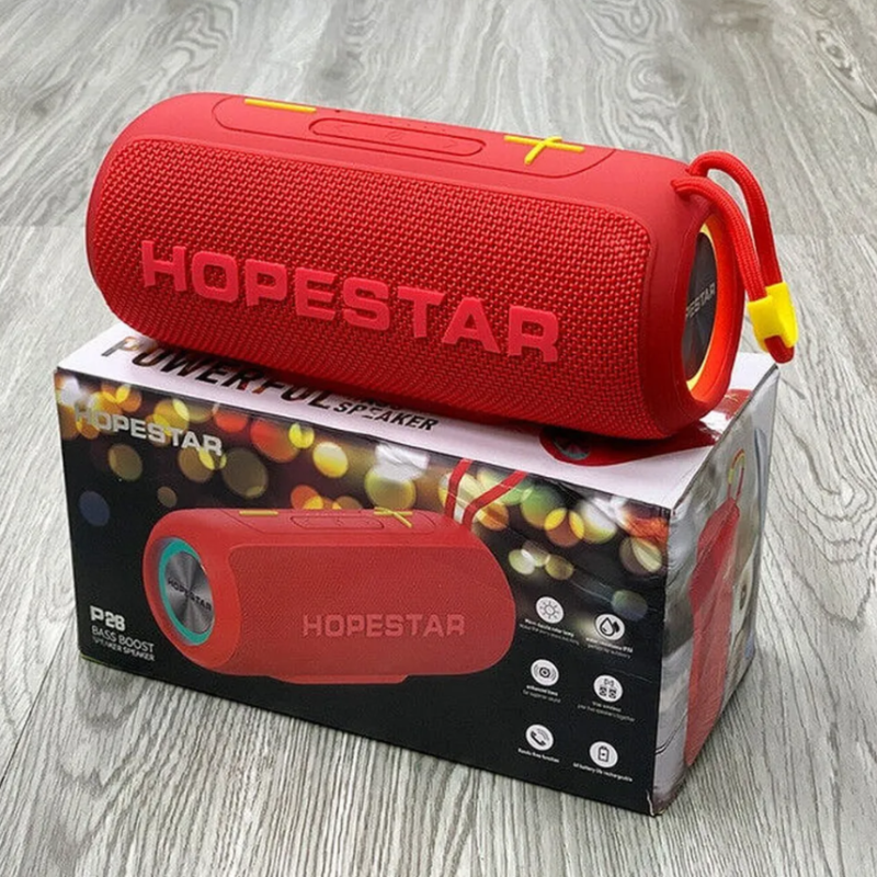 Портативна стерео Bluetooth колонка з FM-радіо та акумулятором 2400 мАг IPX6 Hopestar P26 10Вт Red Портативна стерео Bluetooth колонка з FM-радіо та акумулятором 2400 мАг IPX6 Hopestar P26 10Вт Red