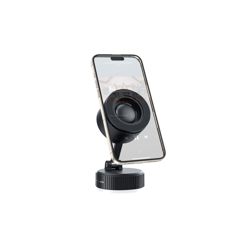 Магнітний автотримач з bluetooth колонкою для сматрфонів Fast Holder Pro 10 на присосці FH-10187 Black