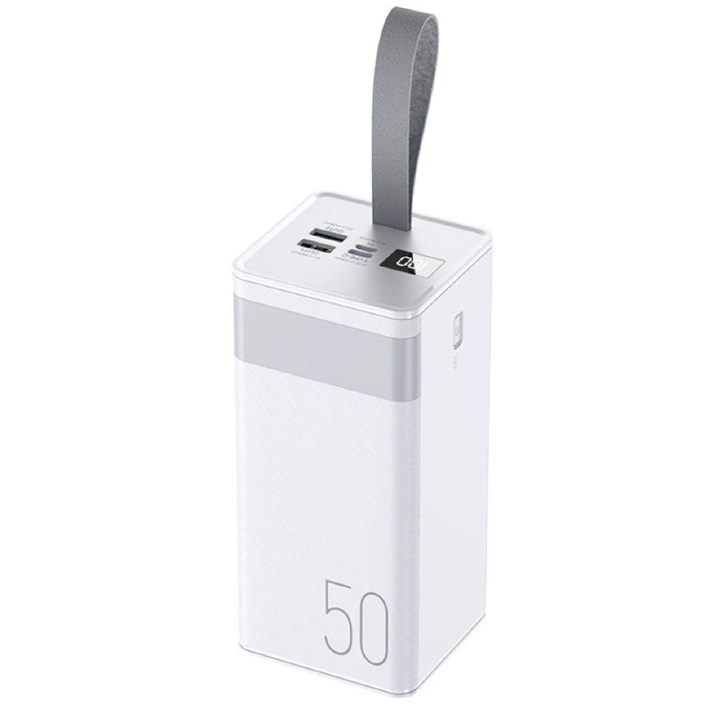 Портативний зарядний пристрій 50000 mAh швидкого заряджання 22,5W та ліхтариком K-506 Білий