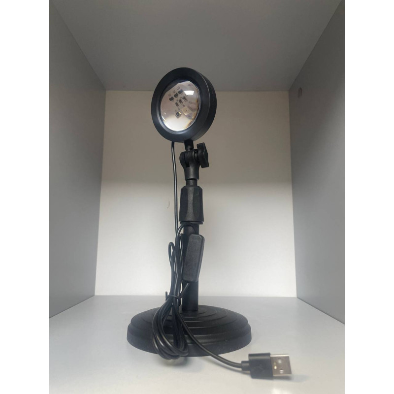 Підлогова лампа захід сонця 16 кольорів RGB Golden LED Sunset Lamp 23 см. проекційний світильник-торшер