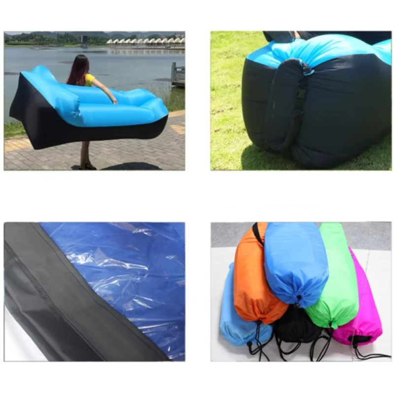Надувний диван 185×70×52 см, вуличний гамак-шезлонг мішок, лежак для відпочинку на природі й пікніку Lamzak Blue