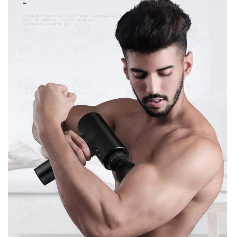 ручний пістолет для перкусійного масажу Massage Gun 320 Black м'язовий масажер портативний
