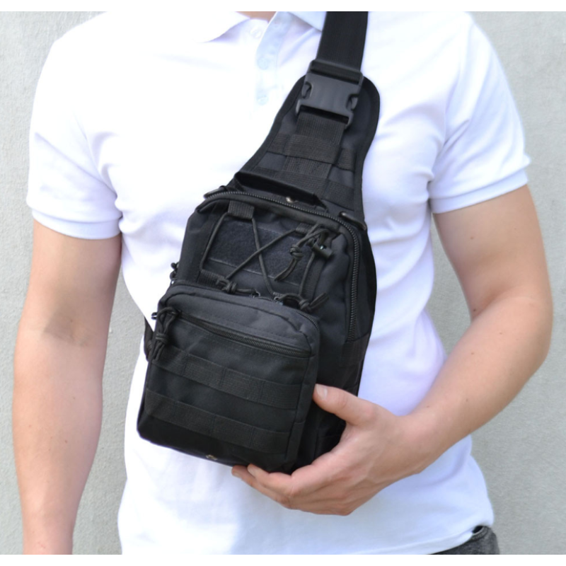 Універсальна сумка 53 см х 22 см х 18 см чоловічий рюкзак-слінг через плече Black