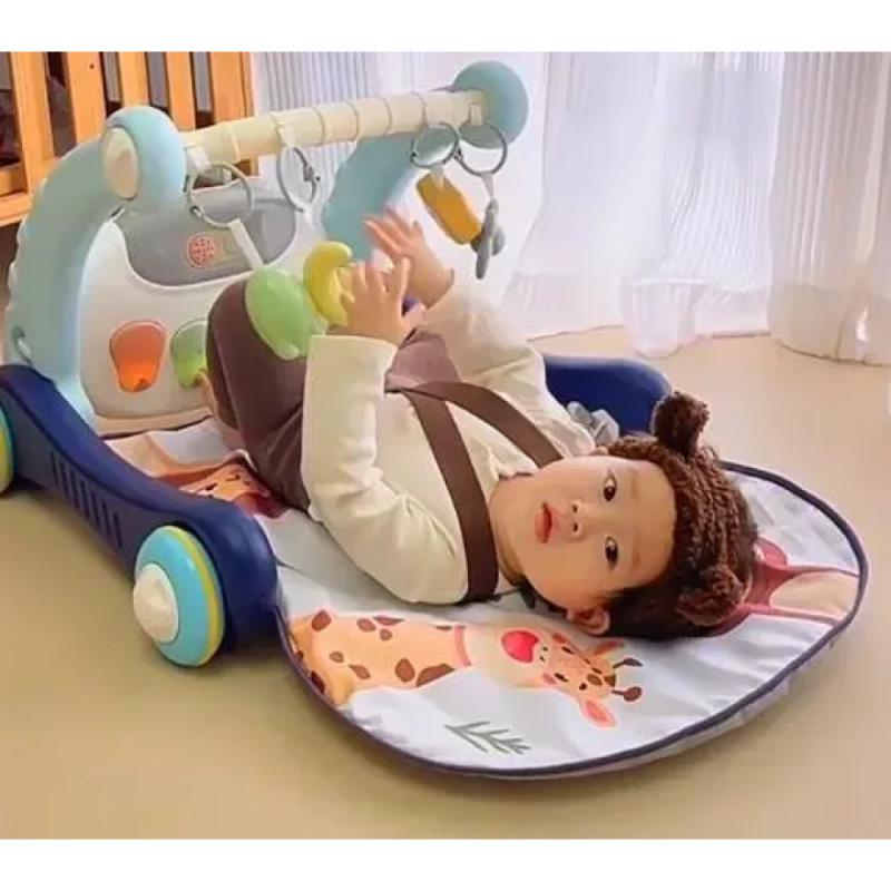 Ходунки з килимком на колесах з музичним центром, бізабордом, піаніно і підсвічуванням Bluetooth підключенням + пульт ДУ