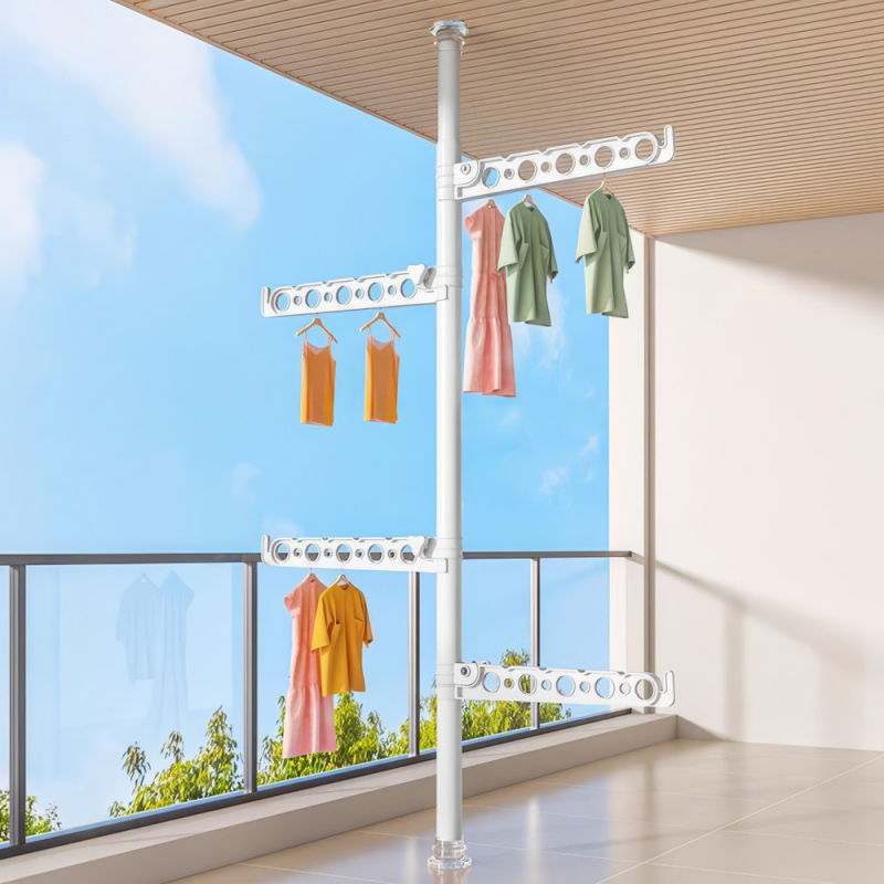 Сушарка для білизни Easy Dry вертикальна регульована від підлоги до стелі ED-1287 White