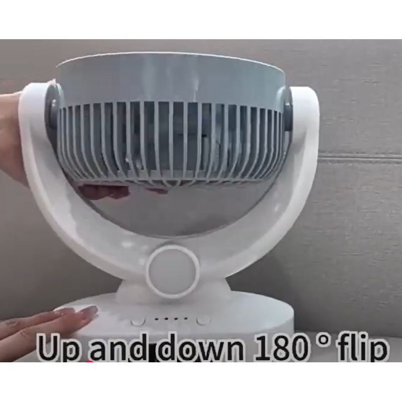 Портативний вентилятор акумуляторний із сонячною батареєю та LED лампою Megatop (MT-801LS) White