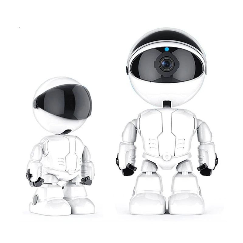 Відеоняня цифрова поворотна з датчиком звуку та руху панорама 320° Robot WIFI 2MP FullHD 1080p White