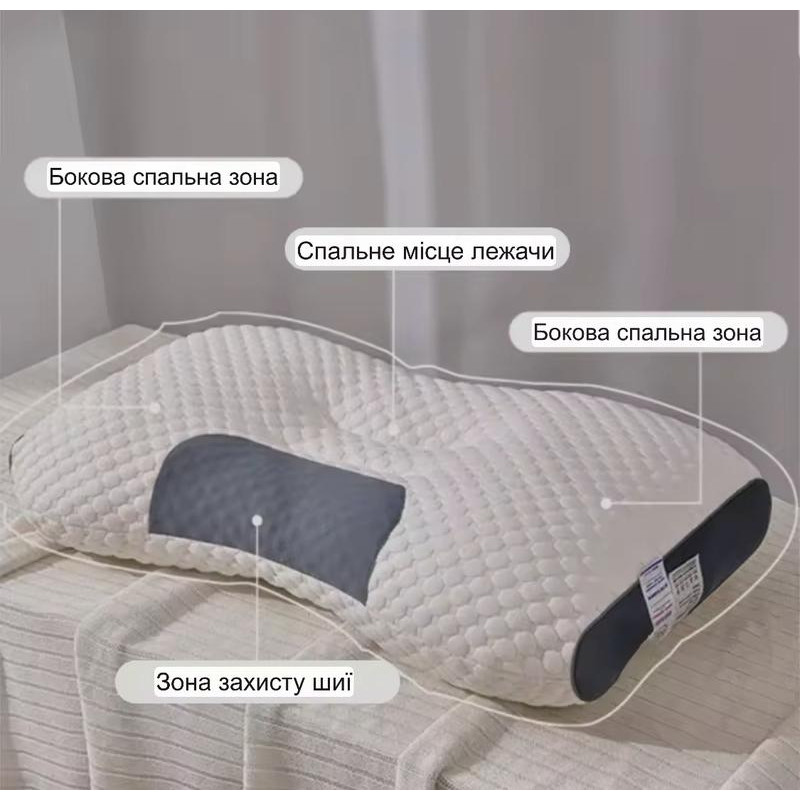 Ортопедична подушка 63х37см з ефектом пам'яті зі знімною наволочкою на змійці Light Clouds 052 White Ортопедична подушка 63х37см з ефектом пам'яті зі знімною наволочкою на змійці Light Clouds 052 White