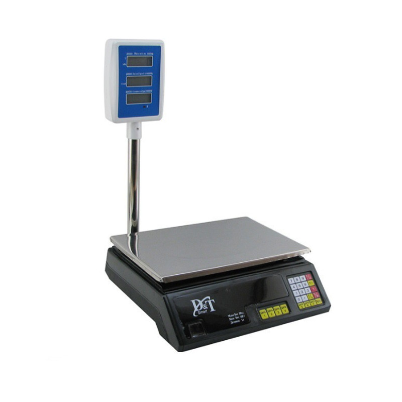 Ваги електронні з дисплеєм на стійці акумуляторні до 50кг DT Smart DT-5053 Black