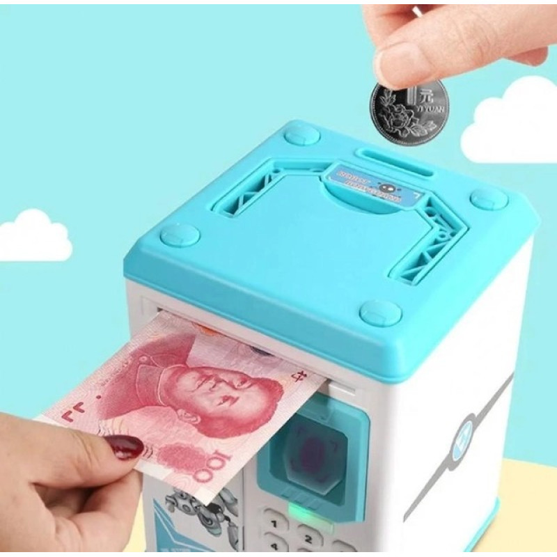 Дитяча сейф-скарбничка інтерактивна з кодовим замком та імітатором відбитка пальців Azure Дитяча сейф-скарбничка інтерактивна з кодовим замком та імітатором відбитка пальців Azure