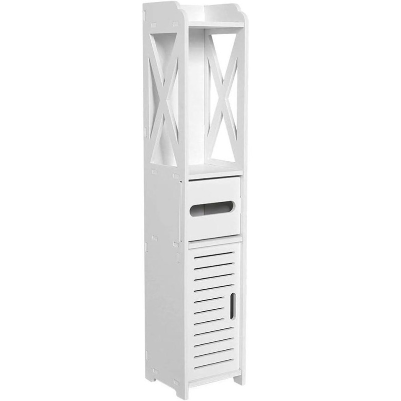 Висока пластикова полиця-стелаж на чотири яруси для ванної PK-03 120х20х20см White