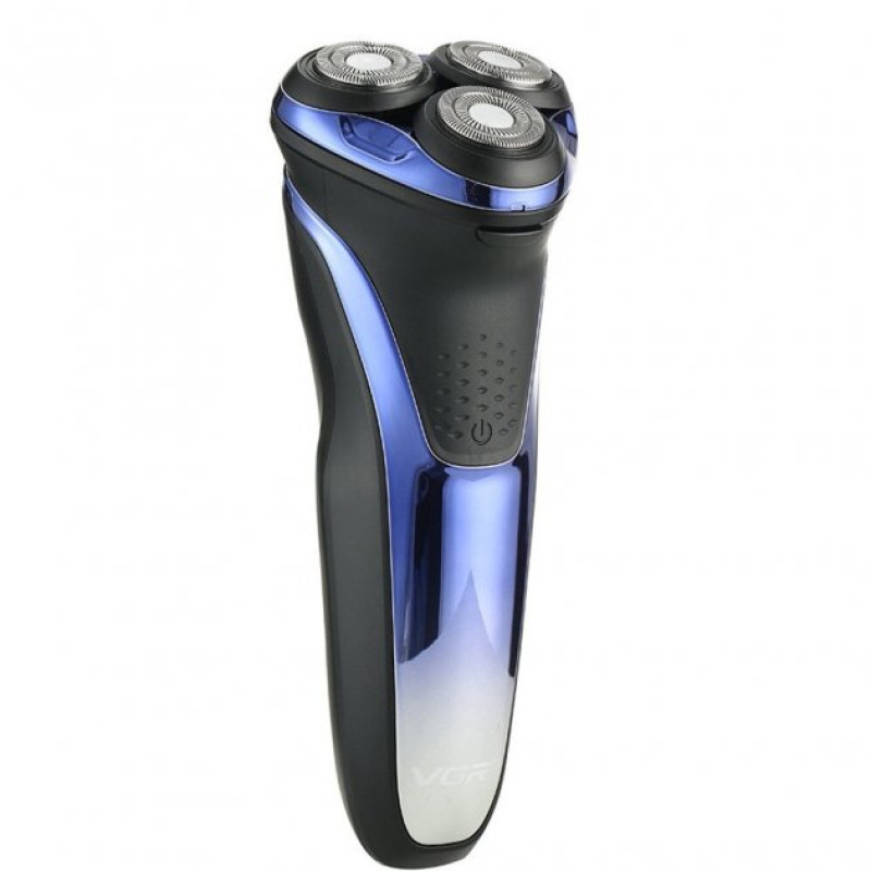 Електробритва для чоловіків роторна VGR V-306 водонепроникна бритва для вологого та сухого гоління Чорно-синій