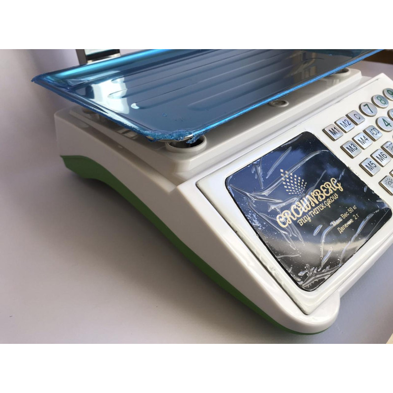 Ваги електронні з дисплеєм пам'яттю на 7 осередків до 50кг Crownberg CB-5008 White/Green
