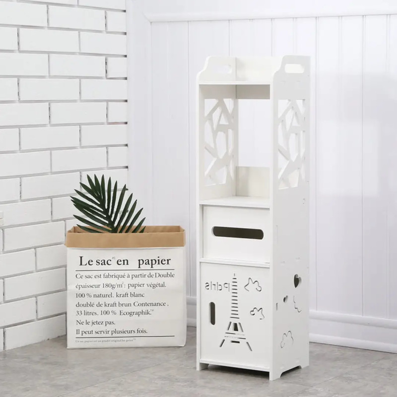 Полиця-стелаж пластикова пряма для ванної кімнати стійка до вологи 80х15х15см PK-02 White Полиця-стелаж пластикова пряма для ванної кімнати стійка до вологи 80х15х15см PK-02 White