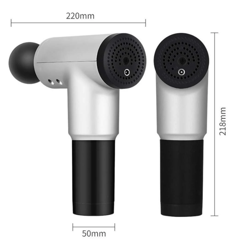 Портативний ручний вібромасажер для м'язів спини і плечей безпровідний Fascial Gun HF-280 White Портативний ручний вібромасажер для м'язів спини і плечей безпровідний Fascial Gun HF-280 White