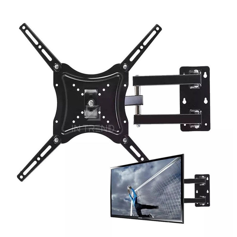 Поворотний кронштейн до 50 кг кріплення телевізора 14″-55″ на стіну HDL-117B-2 Black