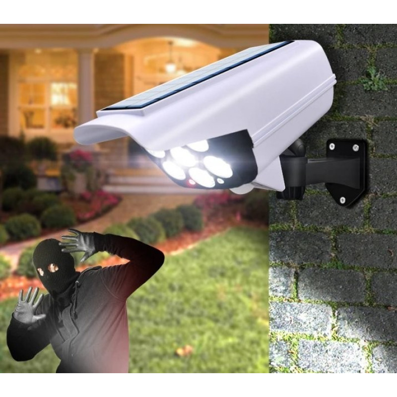Ліхтар вуличний у вигляді камери на сонячній батареї з датчиком руху і пультом led solar sensor jlp-2178 White