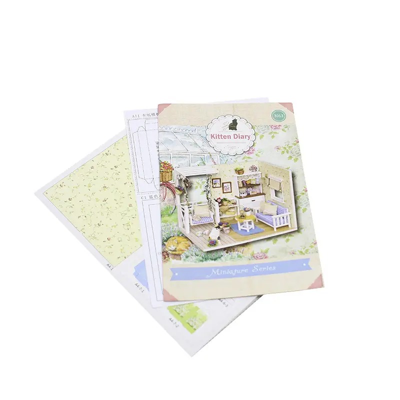 3D Румбокс ляльковий будинок для дівчинки зі звуковими ефектами та світлодіодними лампочками DIY Cute Room 3013 Kitten Diary Multicolor