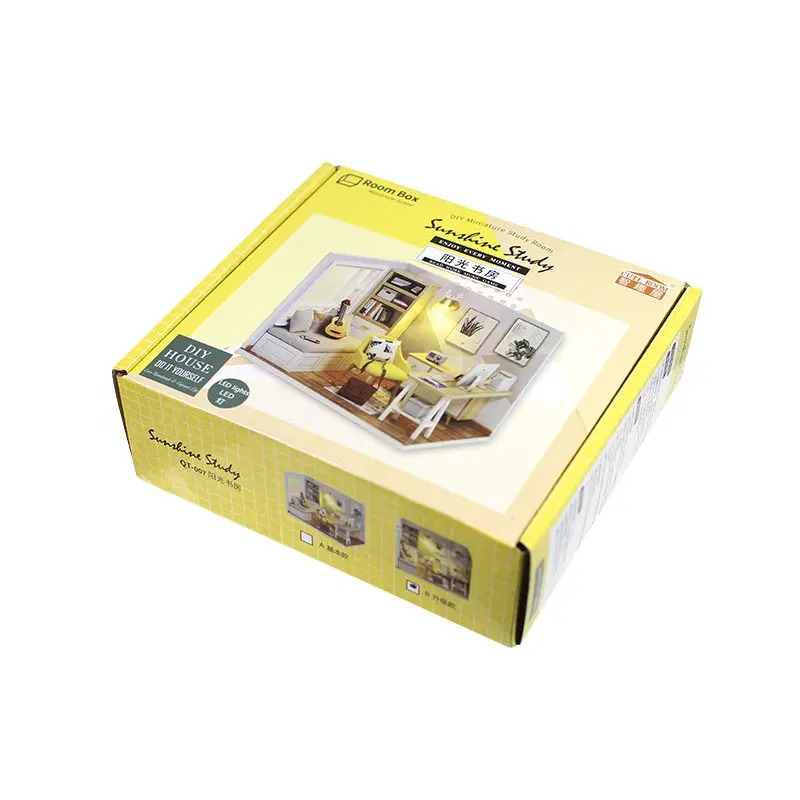 3D Румбокс ляльковий будинок конструктор із звуковими ефектами та світлодіодними лампочками Sunshine Study Room DIY Cute Room QT-007-B Multicolor