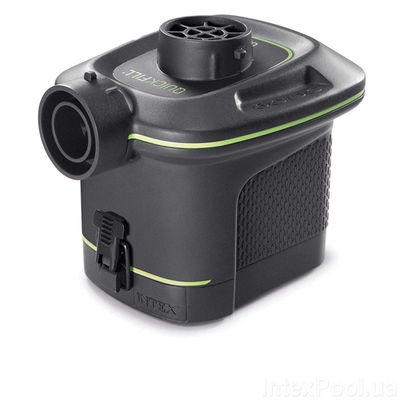 Надувний одномісний матрац з електронасосом ПВХ з велюровим покриттям до 136кг Intex 64777 191x99x25см Green