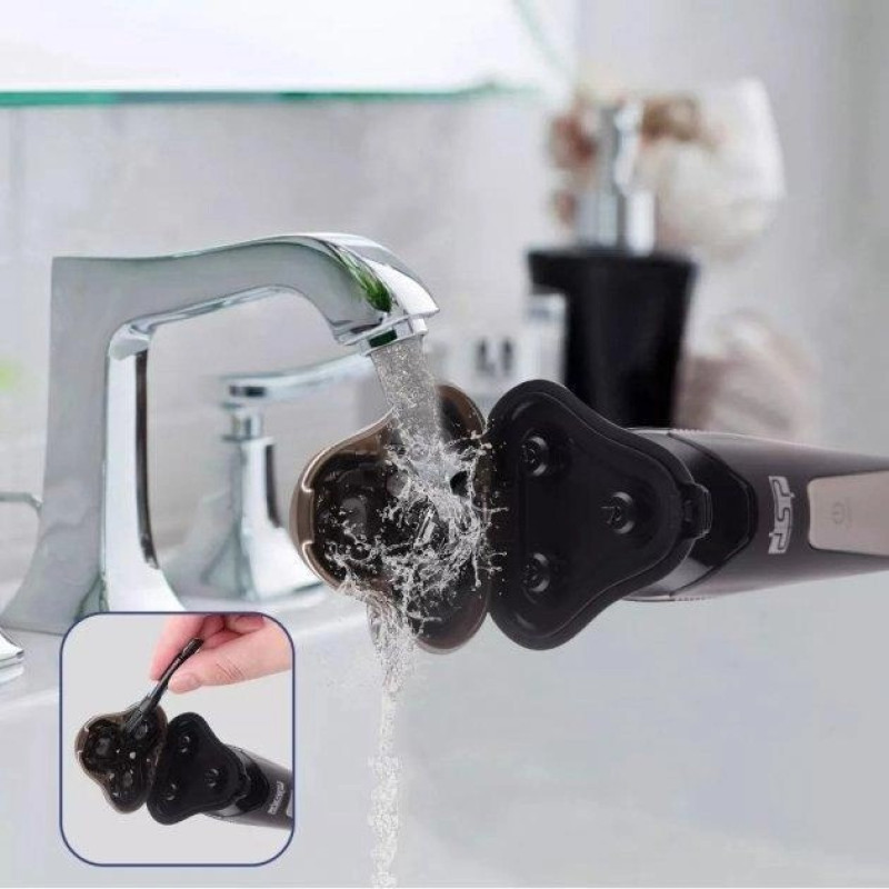 Электробритва с плавающими головками и LED-дисплеем для сухого и влажного бритья DSP 5Вт Black/Grey