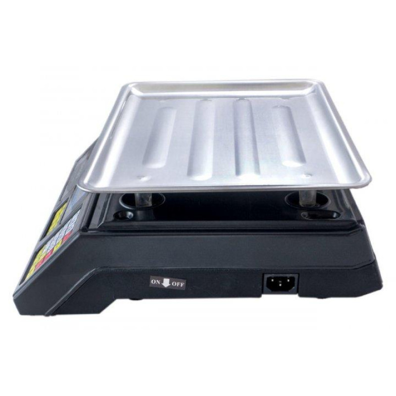 Акумуляторні електронні торгові ваги 50 кг з лічильником ціни 7 осередків пам'яті Wimpex Black