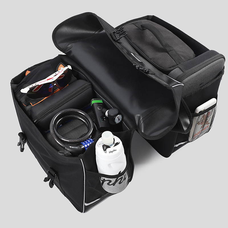 Сумка велосипедна 30л. на багажник з дощовиком West Biking PRO 1230 Black