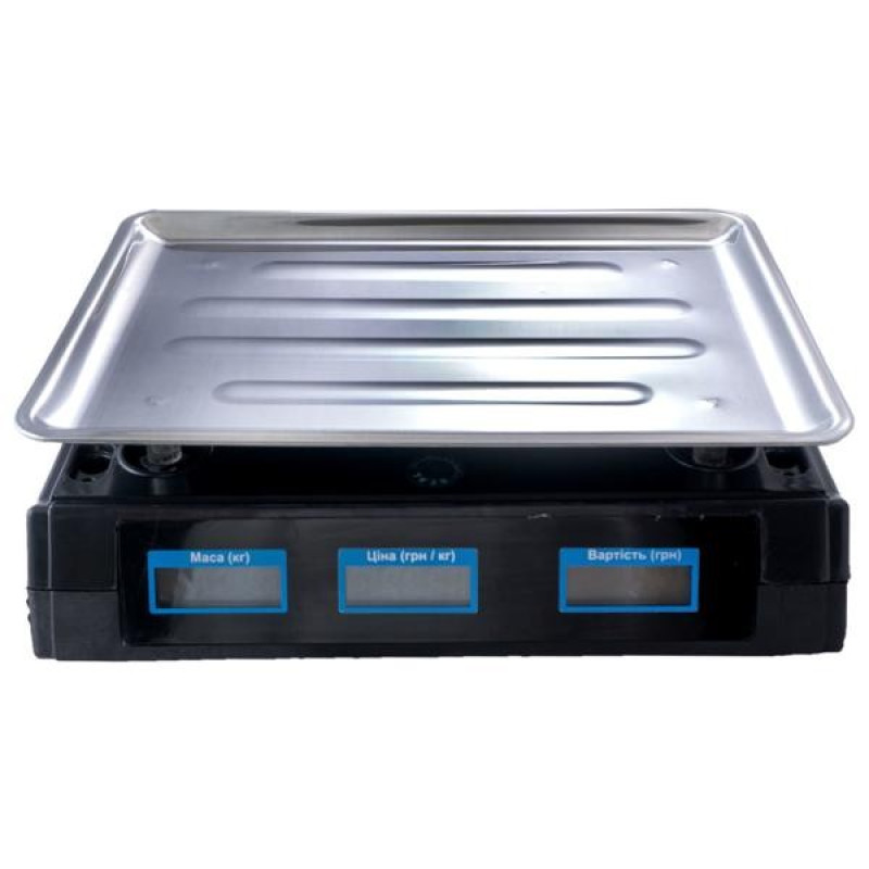 Акумуляторні електронні торгові ваги 50 кг з лічильником ціни 7 осередків пам'яті Wimpex Black