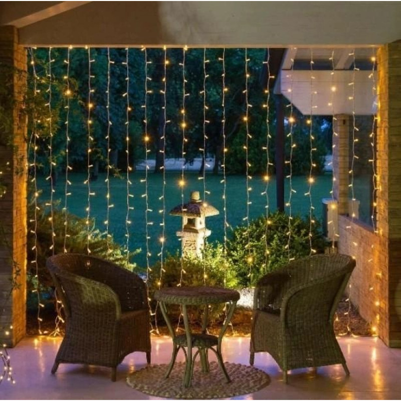 Світлодіодна гірлянда штора водоспад 240LED 2×2м колір ламп-теплий UKC RD-083 White Світлодіодна гірлянда штора водоспад 240LED 2×2м колір ламп-теплий UKC RD-083 White