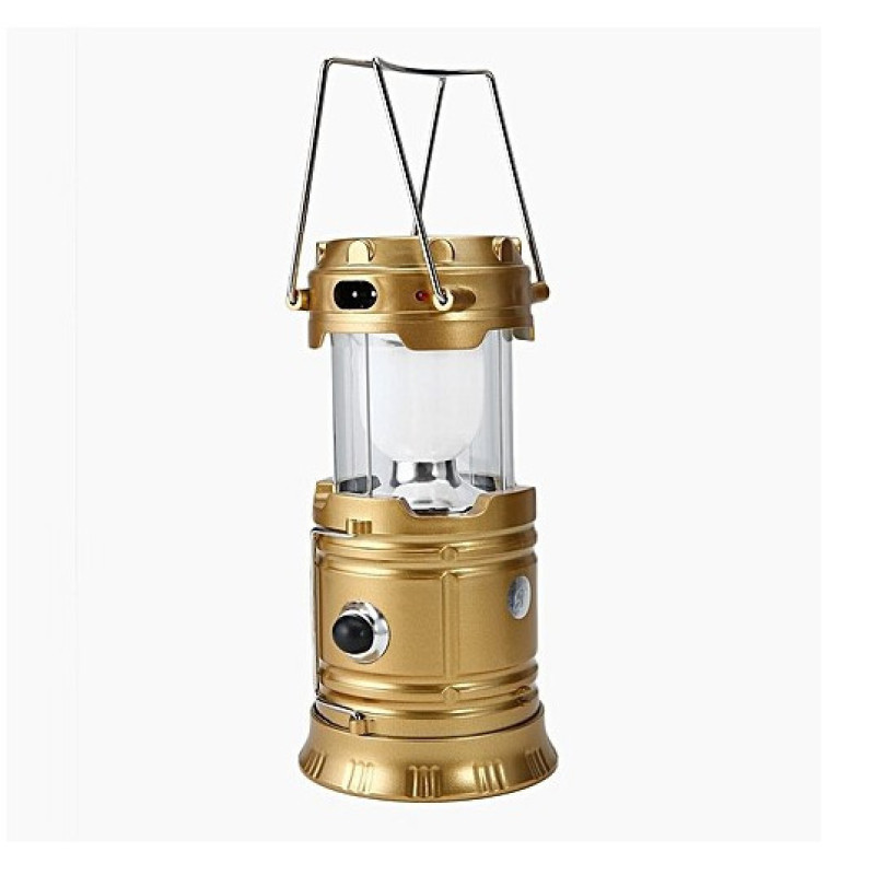 Туристичний ліхтар-лампа на сонячній батареї з функцією павербанку CAMPING MH-5800T 6+1 LED Коричневий