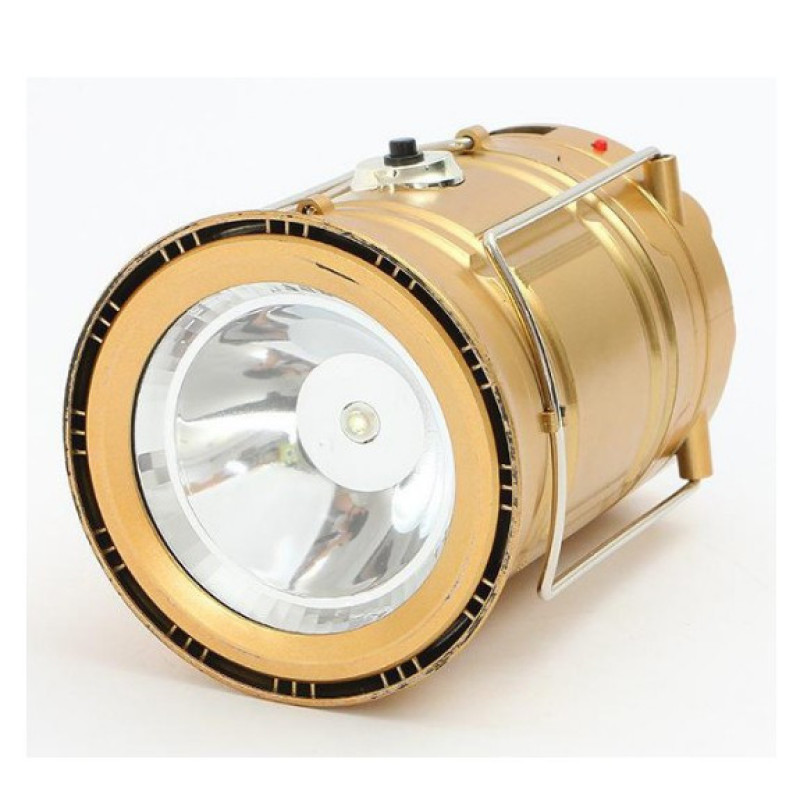 Туристичний ліхтар-лампа на сонячній батареї з функцією павербанку CAMPING MH-5800T 6+1 LED Коричневий