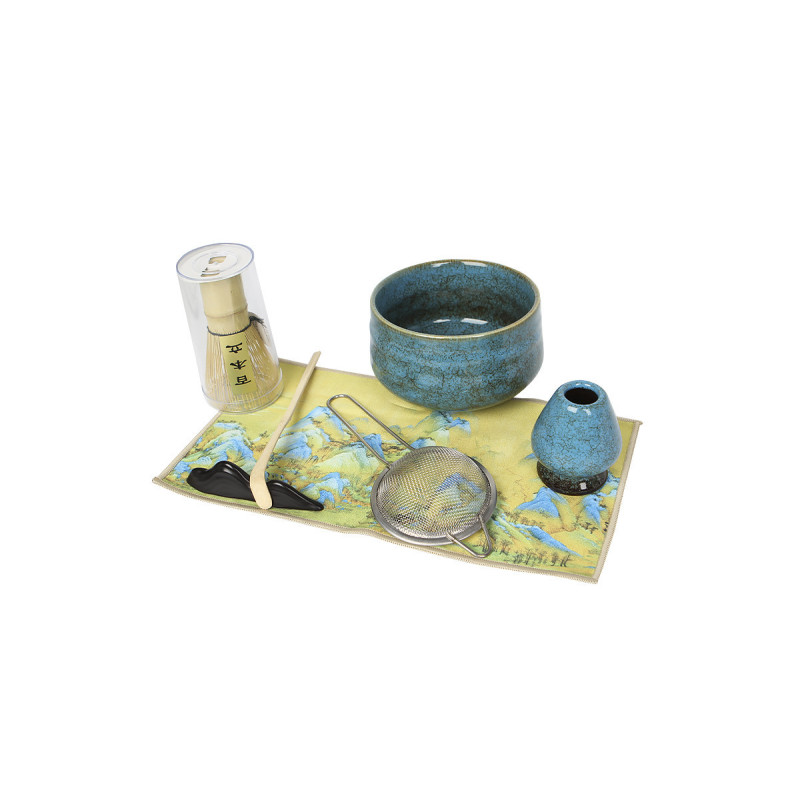 Набір для приготування чаю матча 7 предметів Matcha Tea Set Mavanti 9819 Blue