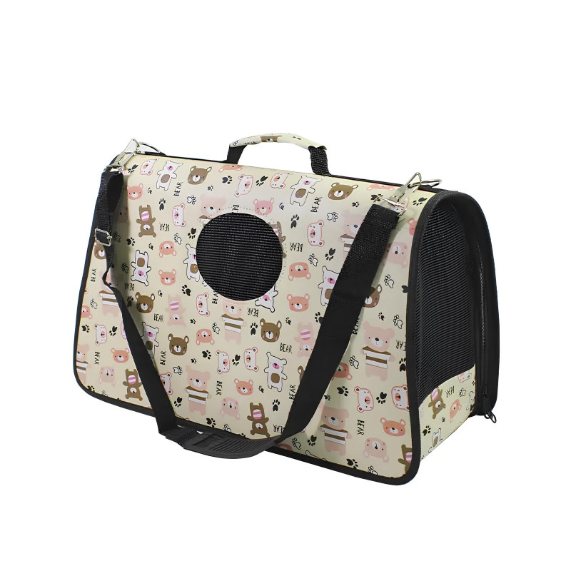 Складна сумка-перенесення для кішок та інших тварин до 5кг текстиль Оксфорд 52х22х29см Taotaopets (243307) Beige