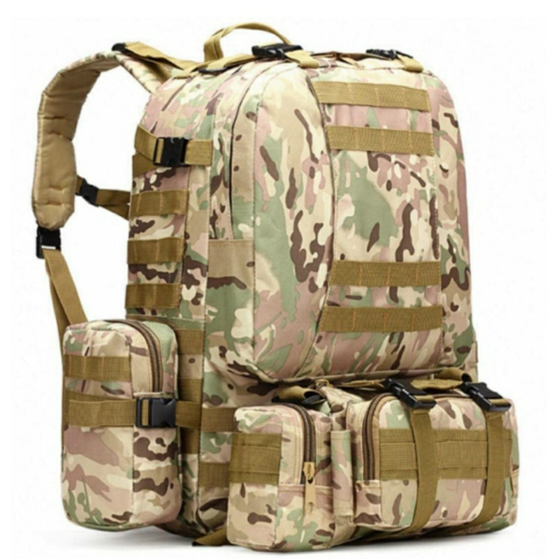 Тактичний рюкзак 50 л. з додатковими контейнерами 4в1 (Камуфляж)