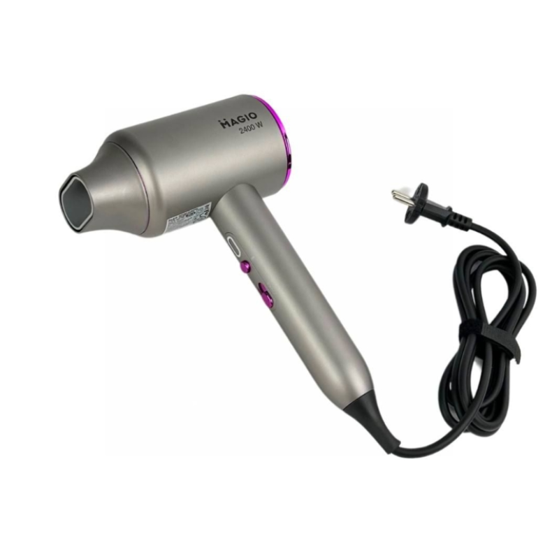 Фен електричний 2400Вт з насадкою Концентратор для волосся MAGIO MG-168 Gray Pink