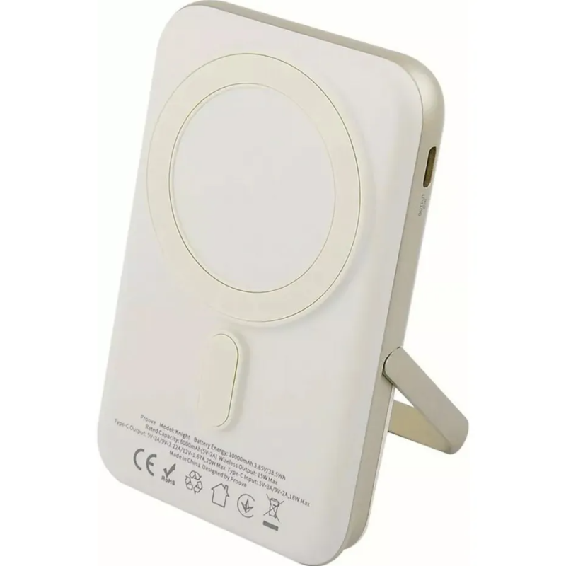 Бездротовий магнітний повербанк 20W 10000mAh з підставкою і бездротовой зарядкою Proove Knight Beige Бездротовий магнітний повербанк 20W 10000mAh з підставкою і бездротовой зарядкою Proove Knight Beige