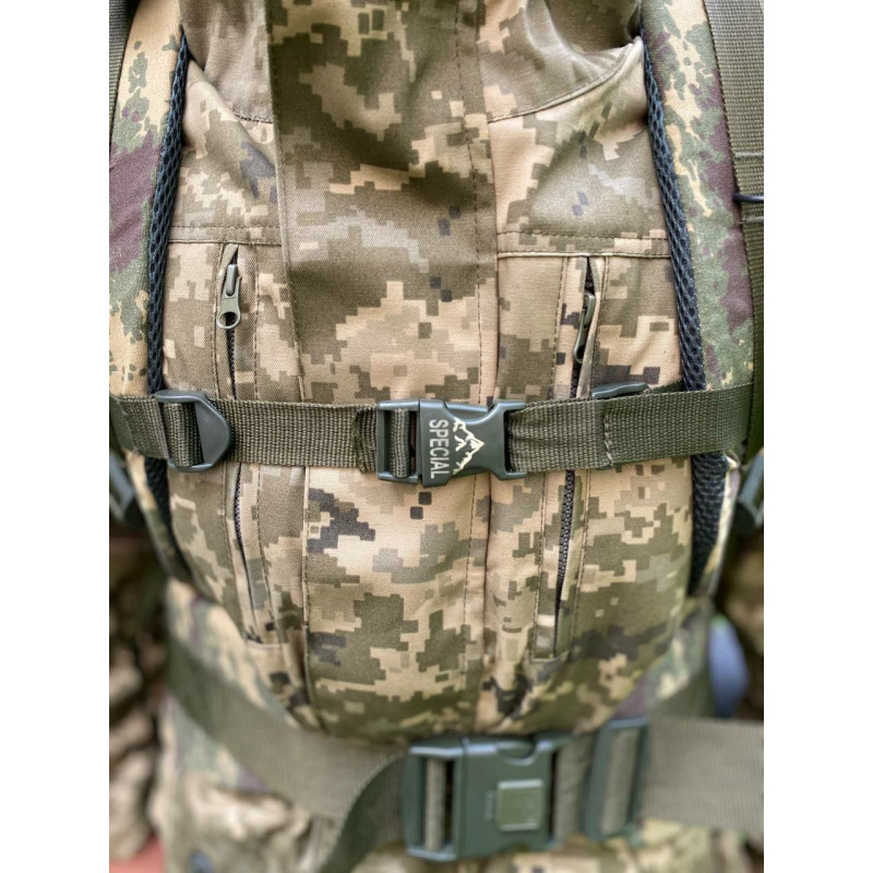 Рюкзак тактичний 110л з підсумками та системою Molle (Койот)