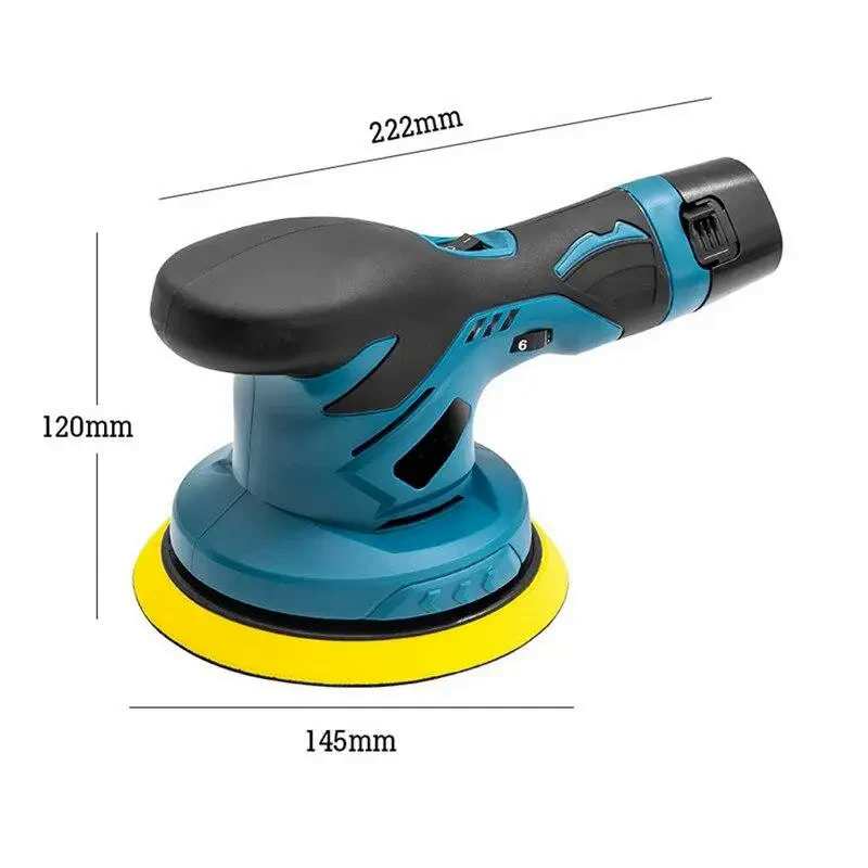 Машинка для полировки и шлифовки беспроводная Polishing Light  6 скоростей с насадками YK49 Black/Blue