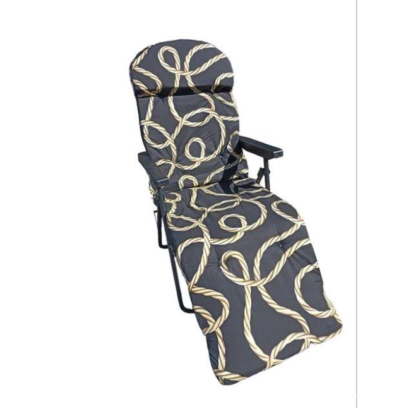 Крісло-шезлонг для кемпінгу та туризму з підлокітниками та регульованою спинкою Freed Camp 2 Grey (FC1242)