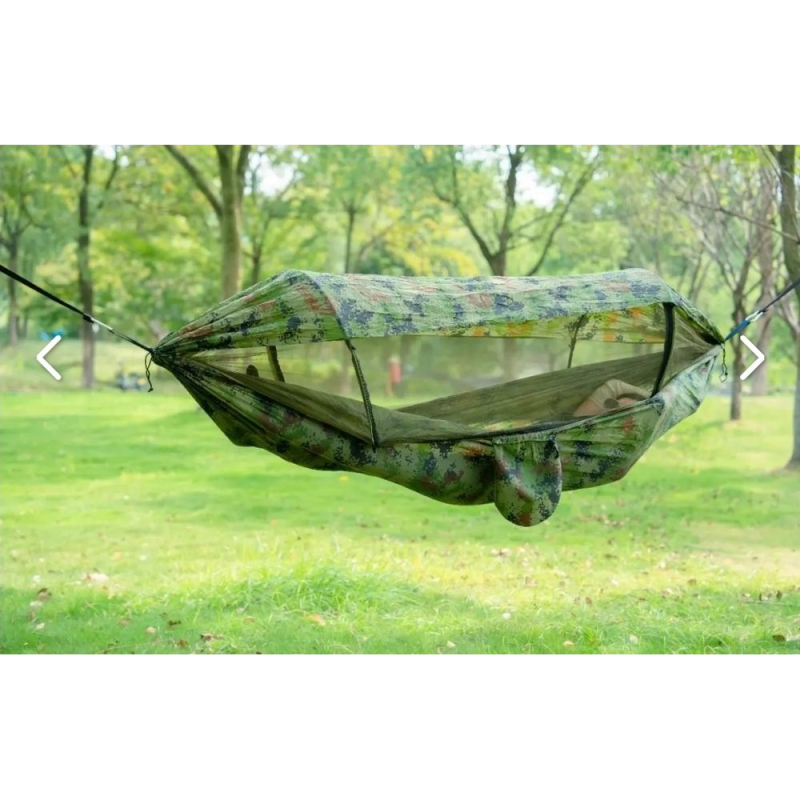 Гамак-спальний мішок Easy Camping з москітною сіткою і навісом від сонця і дощу до 300кг EC-9811 Green Гамак-спальний мішок Easy Camping з москітною сіткою і навісом від сонця і дощу до 300кг EC-9811 Green